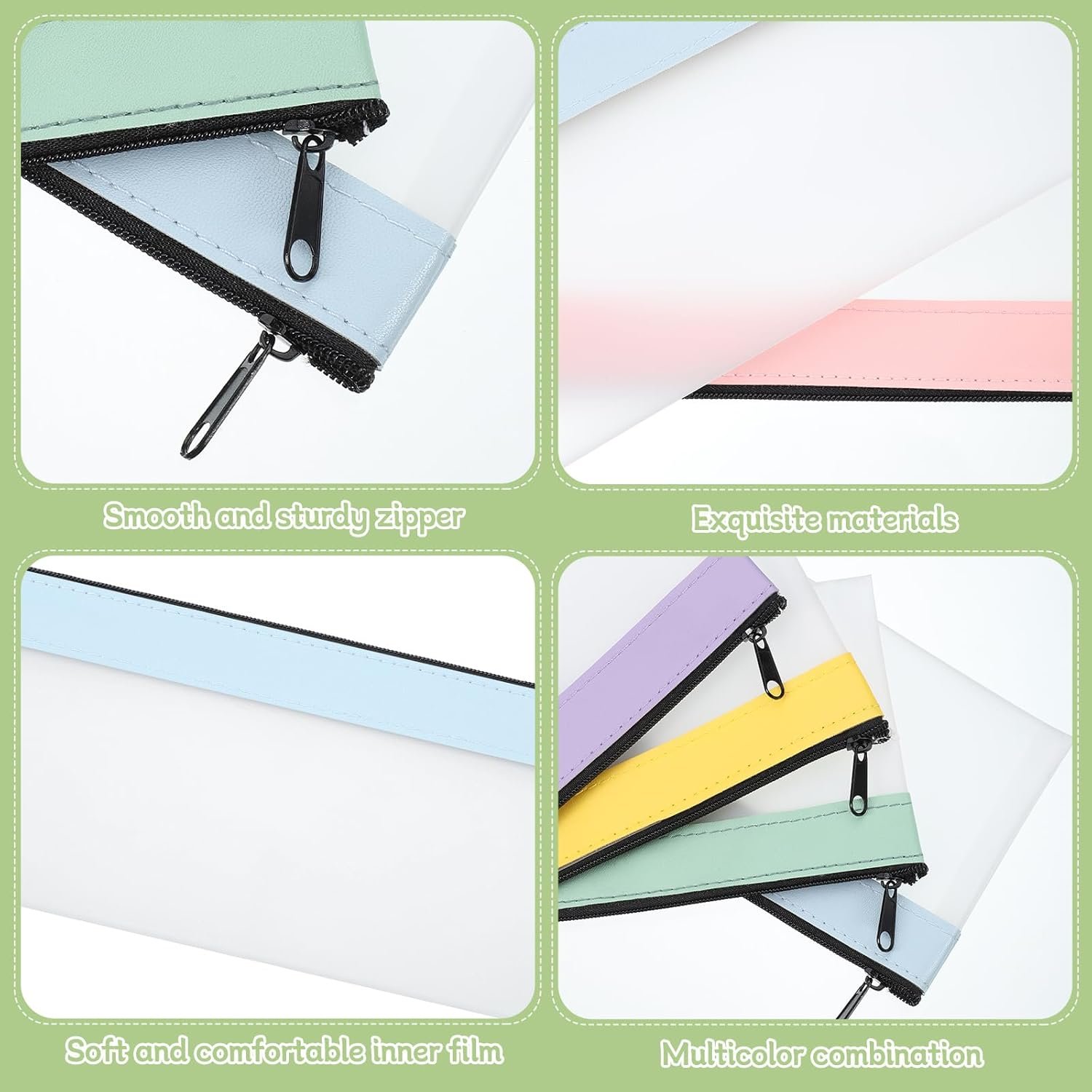 Custom Logo 6-Piece 7.8 x 3.9 Inch Clear Zipper Money Envelopes for Cash Private Label Multi-Purpose Cash Bags Supplier Bank Deposits Coins Makeup Easter Gifts School Supplies