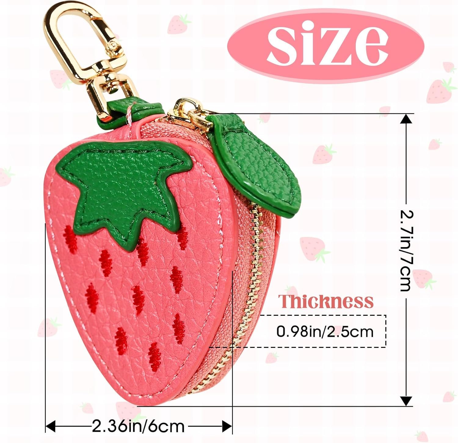 Private Label Fruit Coin Purse Keychain Custom Logo Cute Mini Leather Coin Pouch for Backpack Decoration Supplier Gift for Women Girls