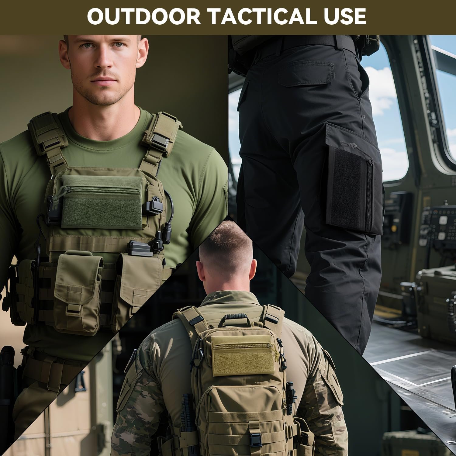 Private Label 3 Pack Tactical Tool Pouch Zipper Bags with Hook and Loop Custom Logo Multipurpose Storage Organizers Manufacturer