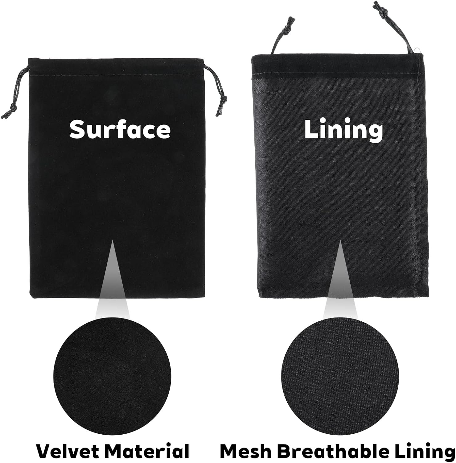 Private Label Black Velvet Jewelry Pouches with Drawstrings 6 Pack 2 Sizes 5x7 & 6x9 Inch Custom Logo for Candy Gifts Wedding Party Favors Christmas Manufacturer