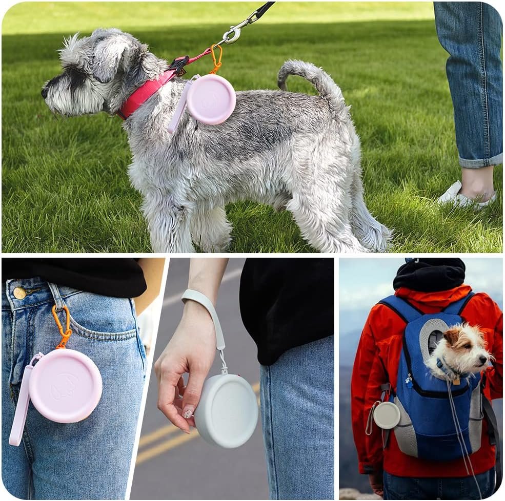 Private Label Silicone Dog Treat Pouch Small Bag with Pet Training Clicker and Custom Logo Pocket Size Walking Bag for Dogs and Cats Easy to Clean Odorless Zipper Moisture-Proof Manufacturer Travel Bag Light Grey