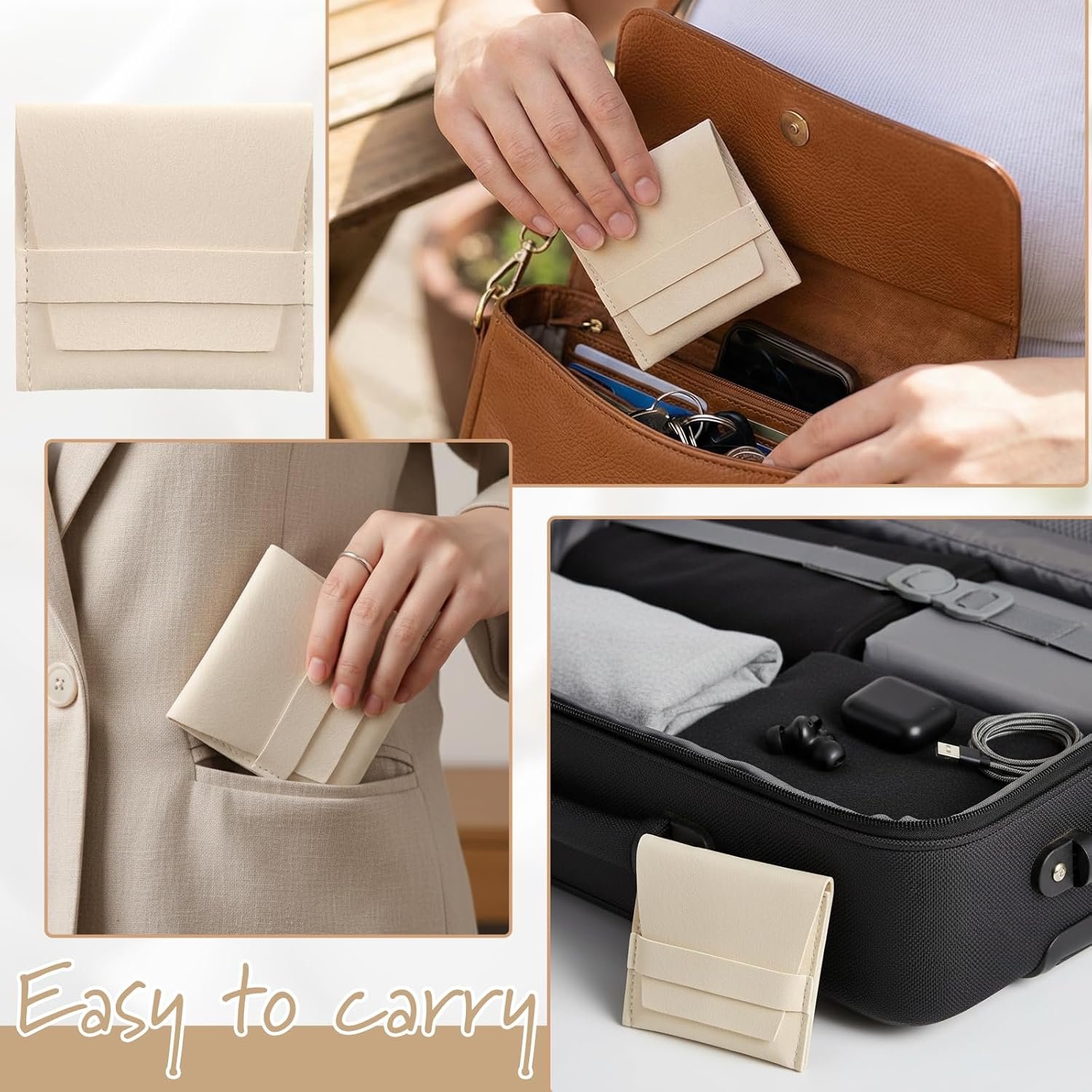 Custom Logo 100 Pcs 8x8cm Microfiber Jewelry Pouches Private Label Luxury Envelope Style Gift Bags with Cleaning Cloth Fixed Strap Divider for Bracelets Necklaces Beige Manufacturer