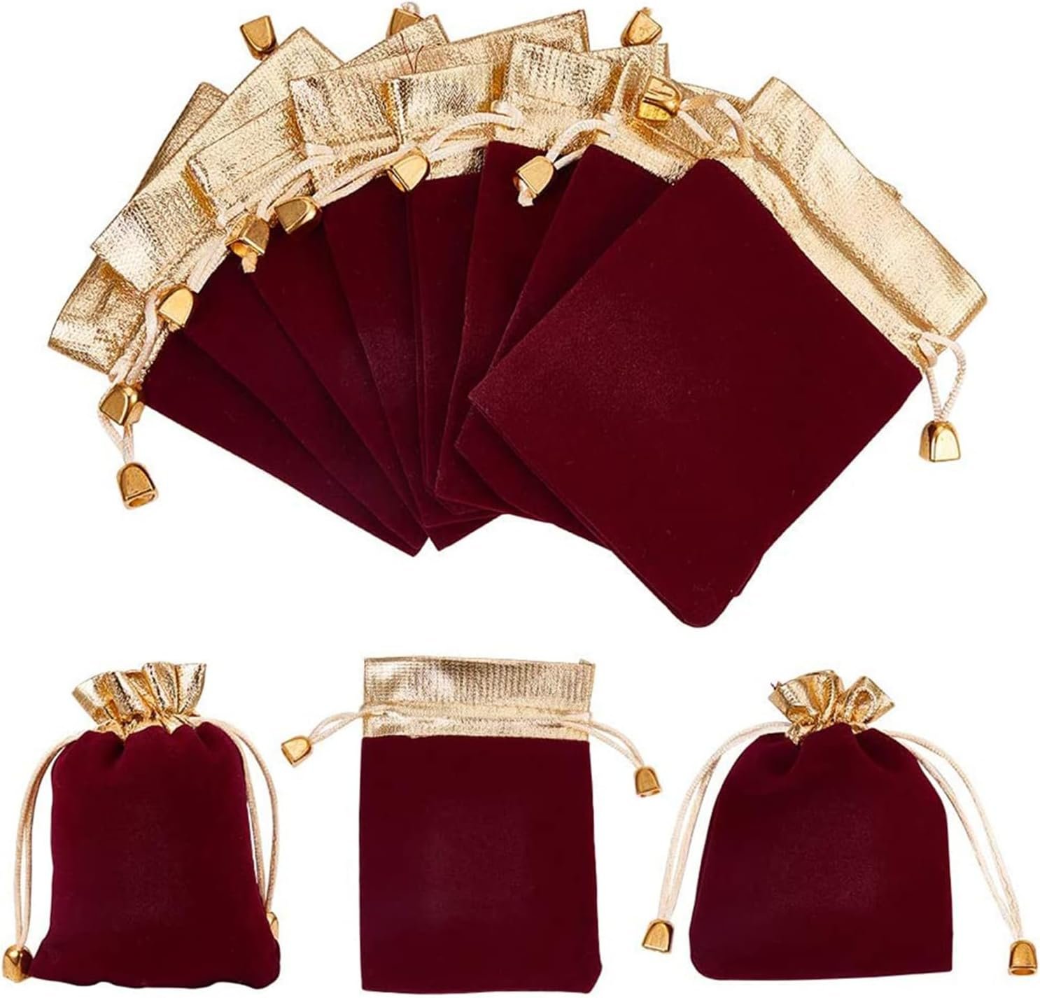 Custom Logo 12PCS 7x9cm Private Label Velvet Drawstring Pouches Supplier for Jewelry Accessories Cosmetics Playing Cards Small Toys Sweets Chocolates