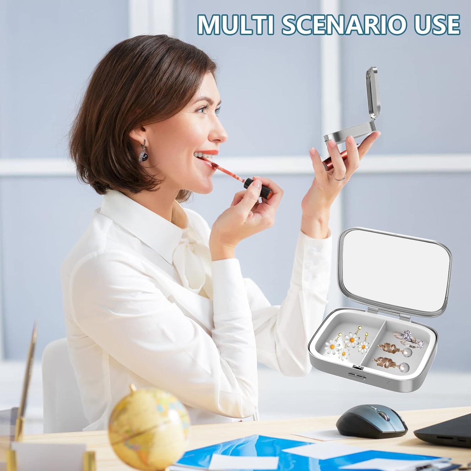 Private Label 2 Compartment Small Pill Box Custom Logo Portable for Pocket Purse Pill Organizer Factory Container for Vitamins Medication Fish Oil Supplements 2PCS