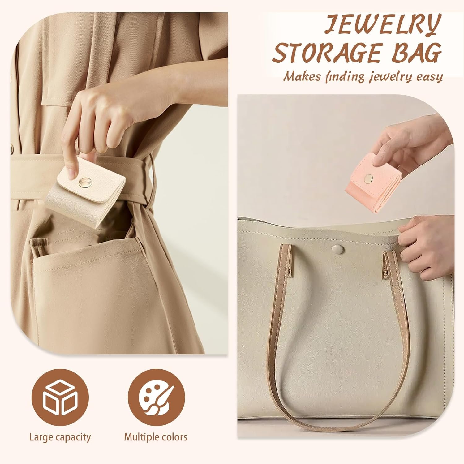 Custom Logo 3Pcs Mini Travel Jewelry Roll Bag with Buckle Private Label Portable Foldable Small Organizer Case for Necklaces Rings Earrings Manufacturer