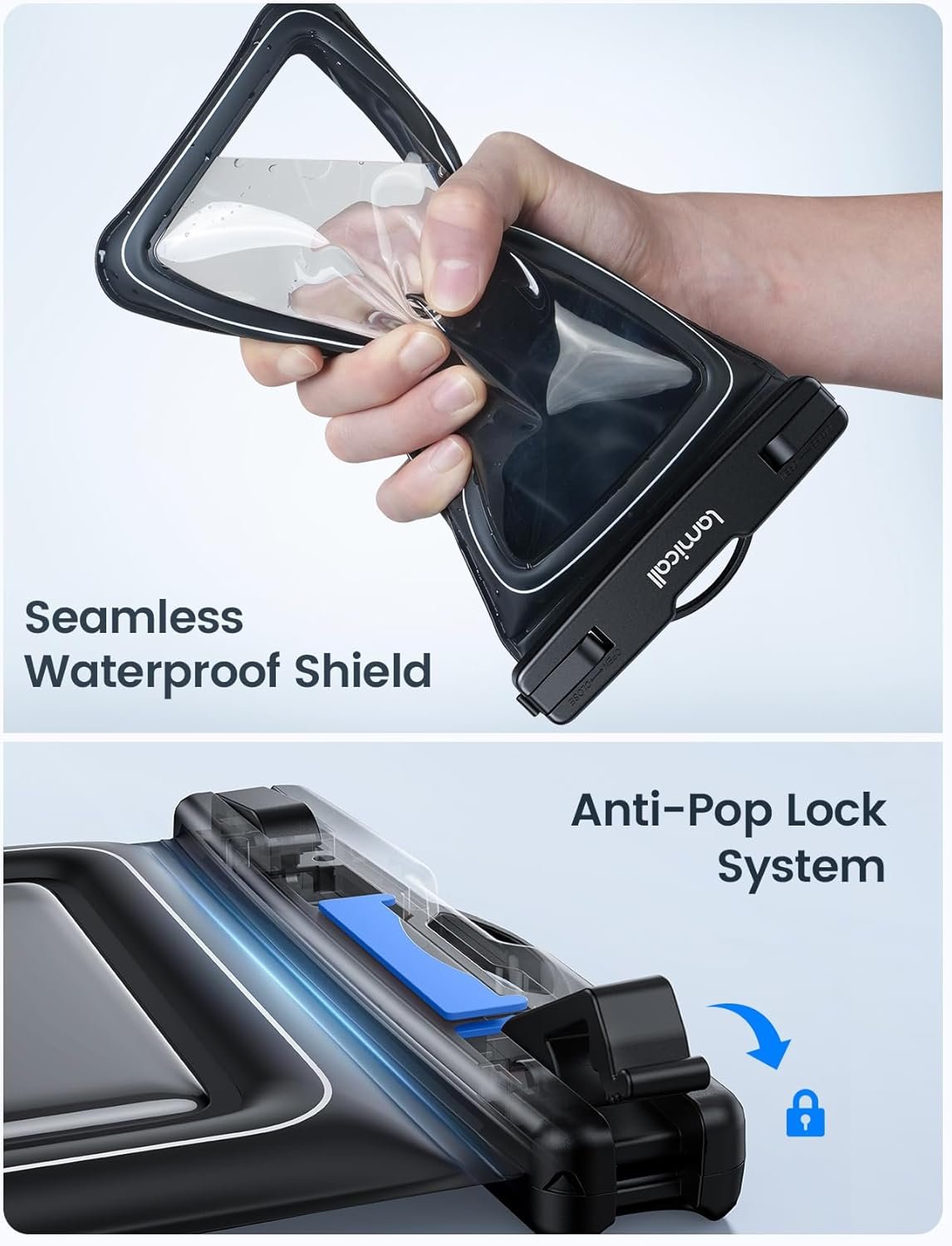 Private Label IP68 Floating Waterproof Phone Pouch [2 Pack][Anti-Pop Lock] Dustproof Dry Bag Case with Custom Logo Lanyard Beach Cruise Essentials for iPhone 17 16 15 Pro Max Galaxy S25 4-7.5 Inch - Manufacturer