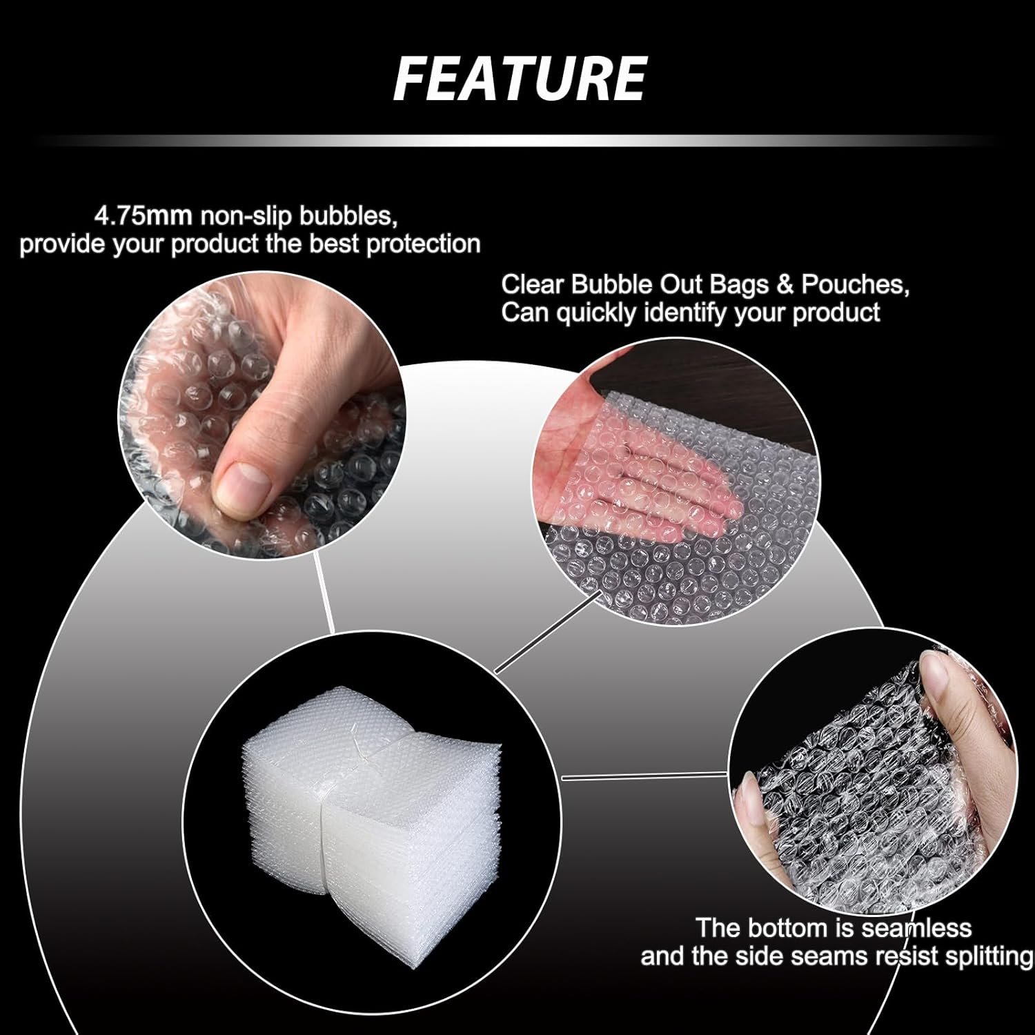 Private Label Clear Not Self-Seal Bubble Pouches Wrap with Double Walled Cushioning Custom Logo Bubble Out Bags Ideal for Packing Shipping Storage Moving 50PCS-6x8Inches Manufacturer