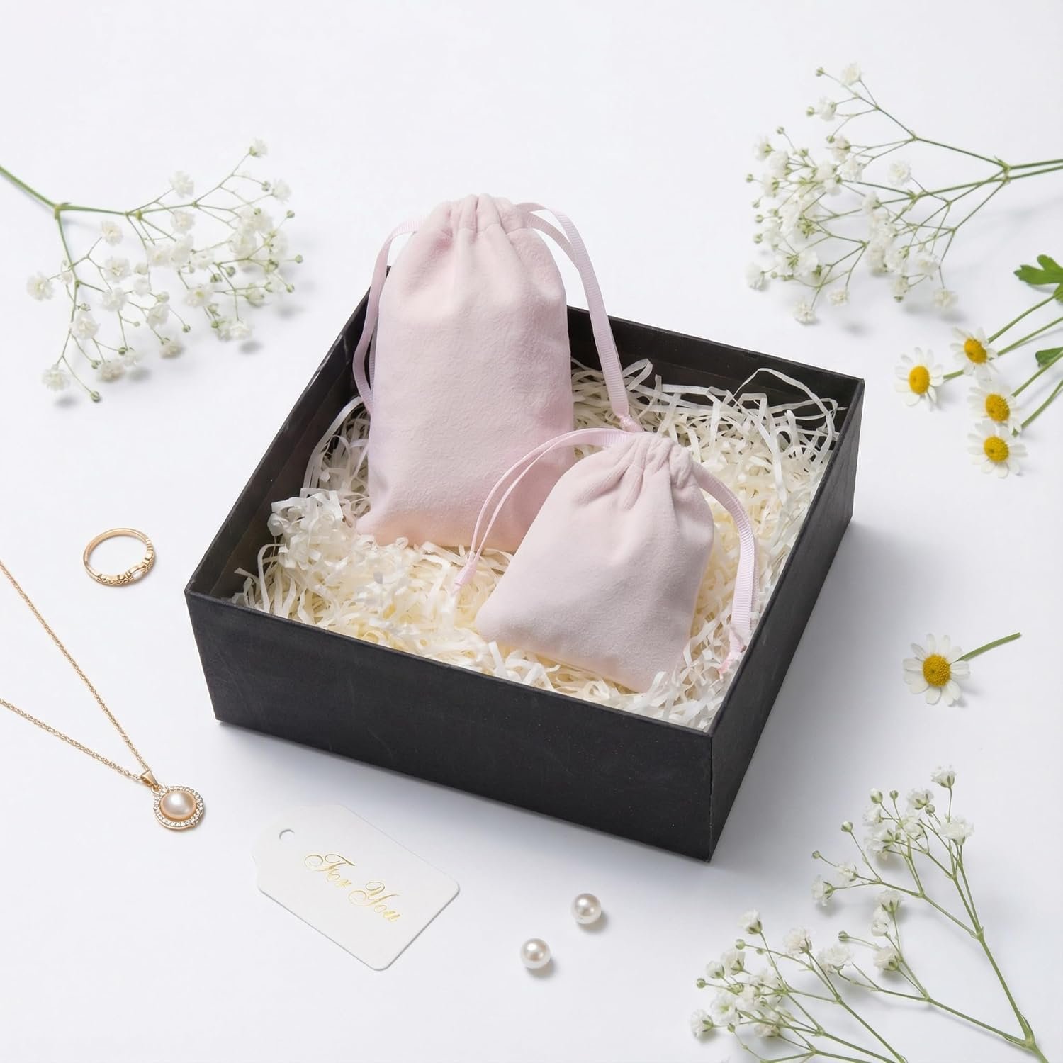 Custom Logo 12pcs Light Pink Velvet Drawstring Bags 3x4 Inches Private Label Small Jewelry Pouches Gift Bags for Storage Wedding Party Christmas Favors Supplier