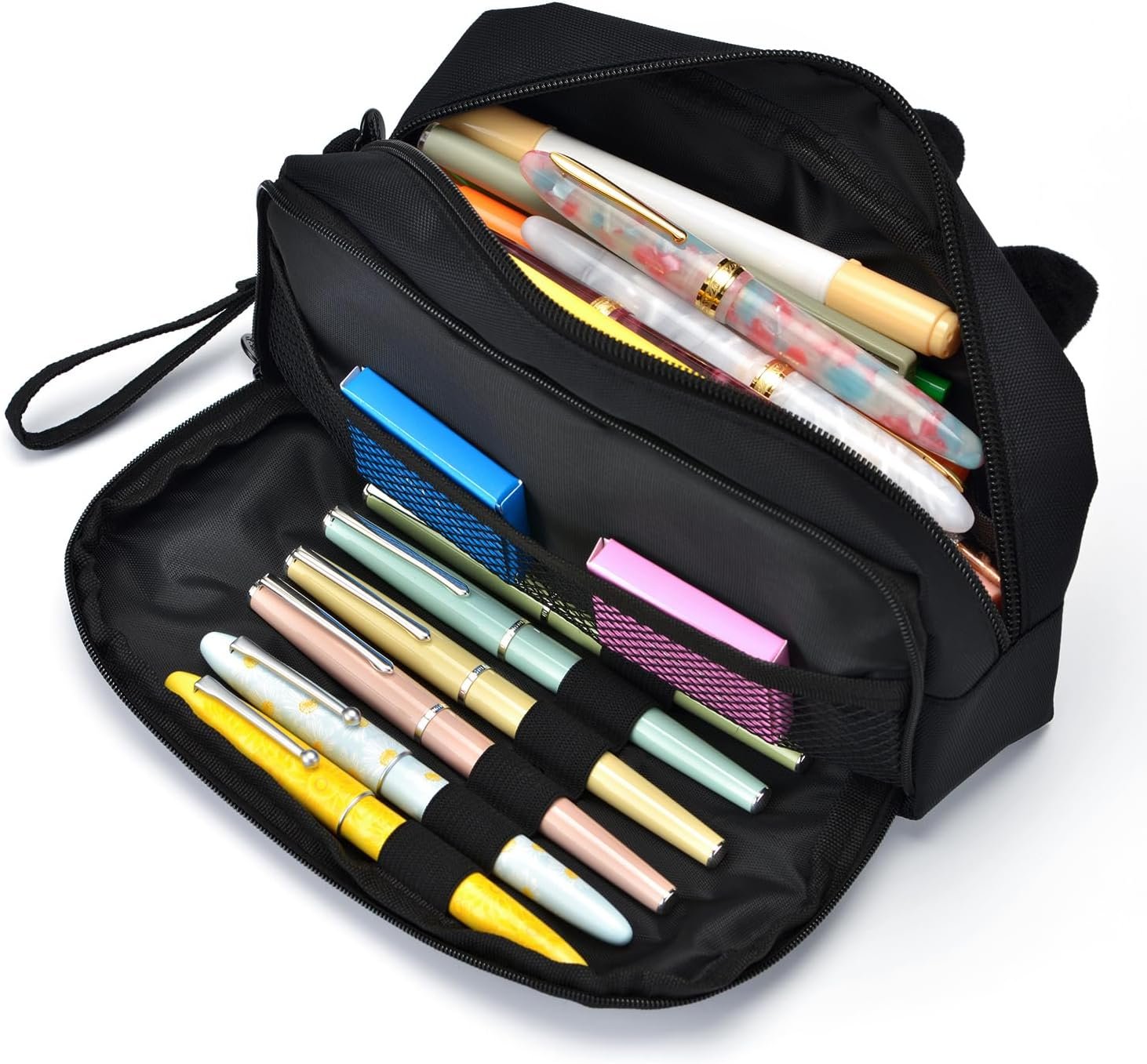 Private Label Large Capacity 3D Cat Pencil Case Custom Logo Pen Bag Pouch Organizer Supplier for Office College School