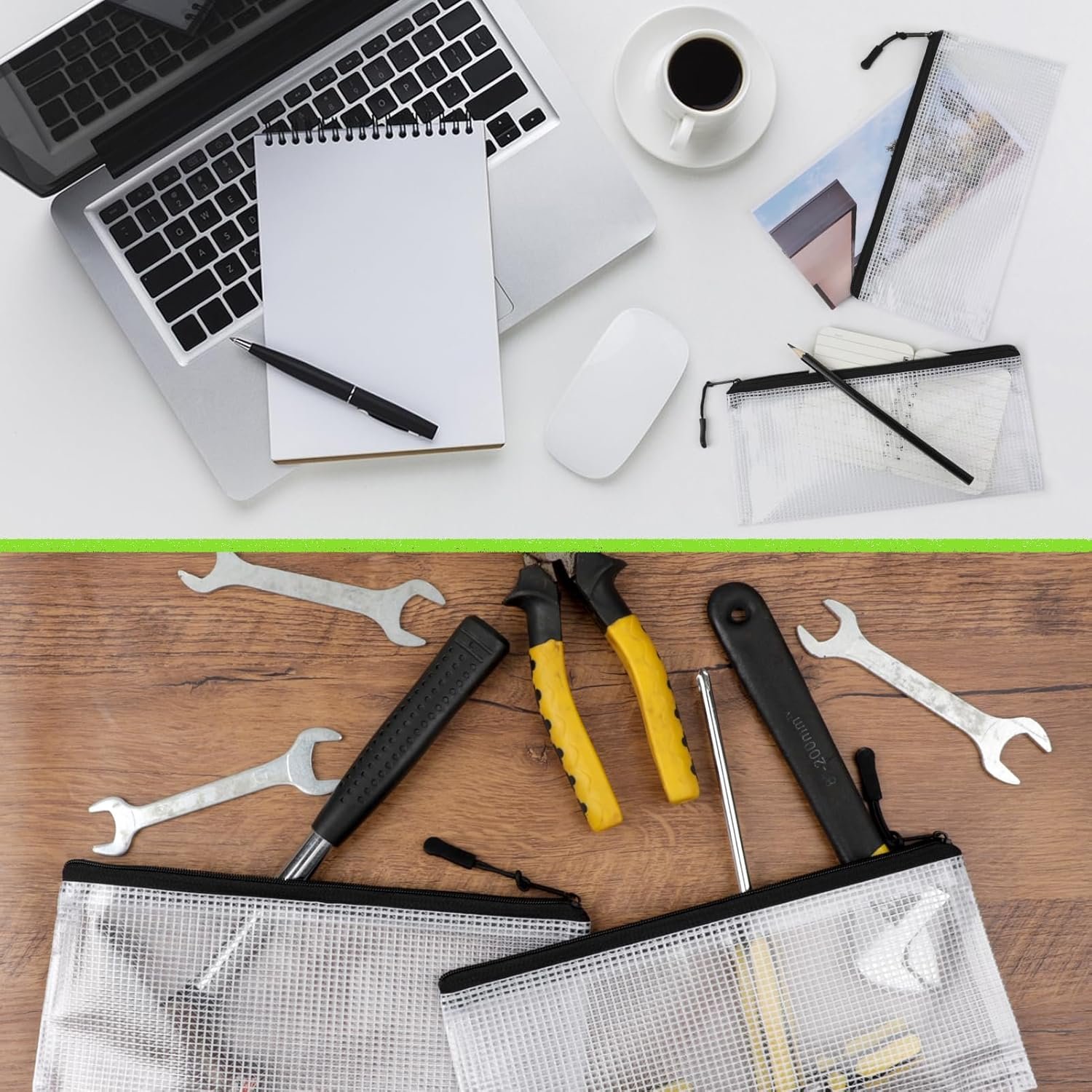 Private Label 24 Pack Small Mesh Zipper Pencil Pouches 9.2 x 4.7 in Clear Bulk Bags for Travel Storage Custom Logo Manufacturer