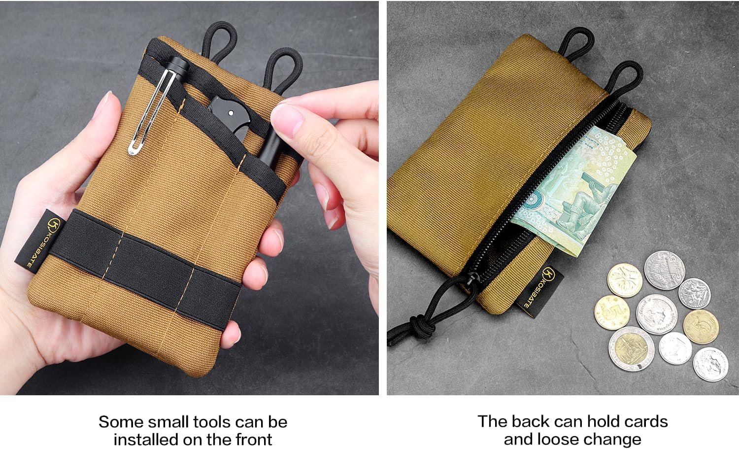 Private Label Tactical MOLLE Coin Pouch & Custom Logo Multi-Func Card Crossbody Bag Durable EDC Organizer Manufacturer