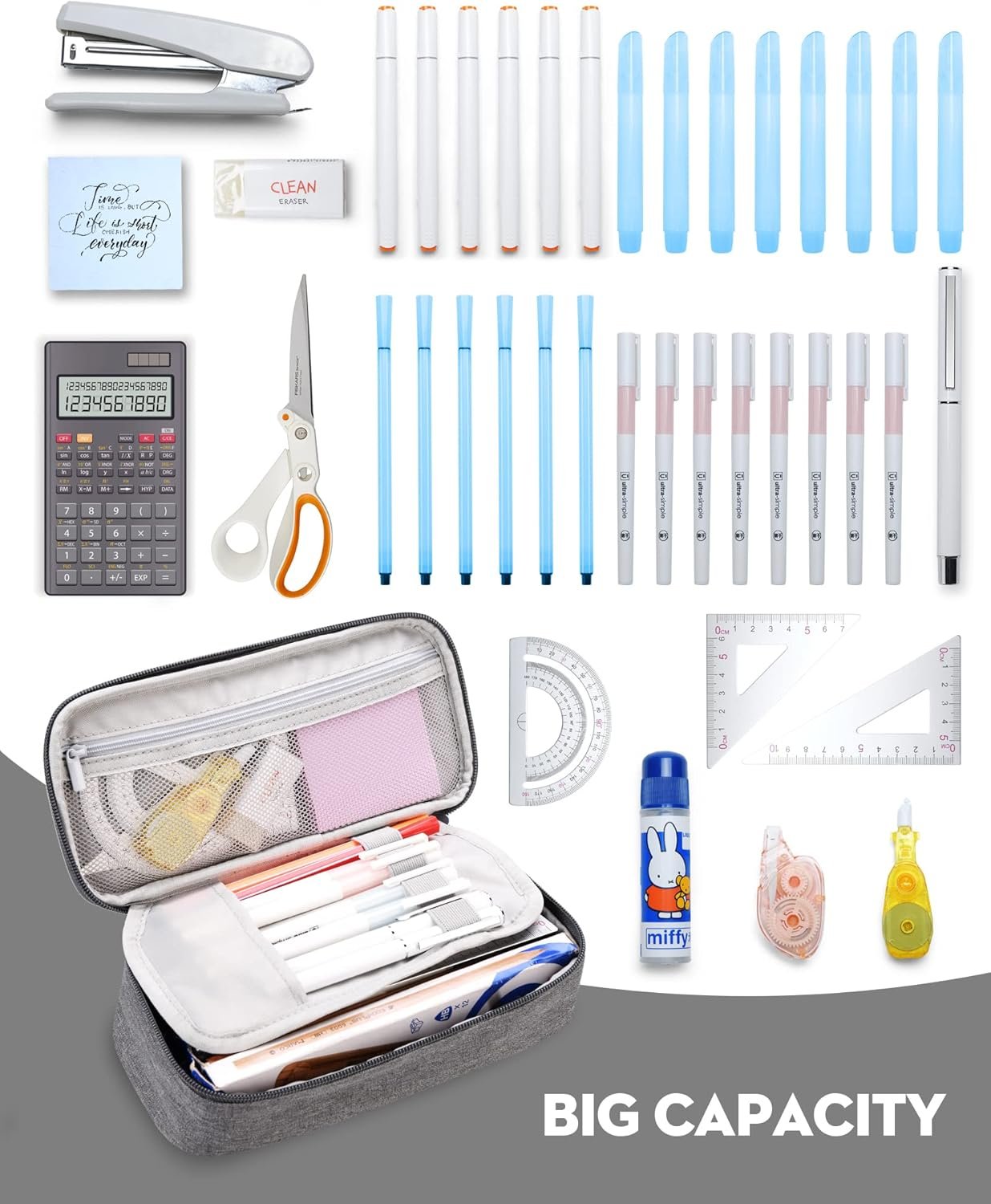 Custom Logo Large Capacity Pencil Case Pouch, Private Label Aesthetic Zipper Pencil Box, Manufacturer Back to School Supplies for College Students Teens Adults Travel Essentials Electronic Cable Organizer