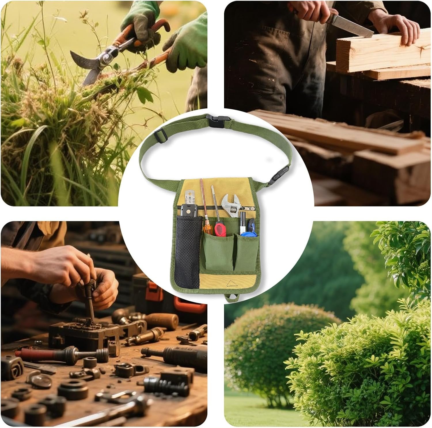 Heavy-Duty Tool Belt Pouch Factory with Belt Clip - Custom Logo Adjustable Work Apron for Electricians, Carpenters, Technicians, Construction & Gardening - Private Label Durable Utility Organizer for Men & Women, Compact & Lightweight