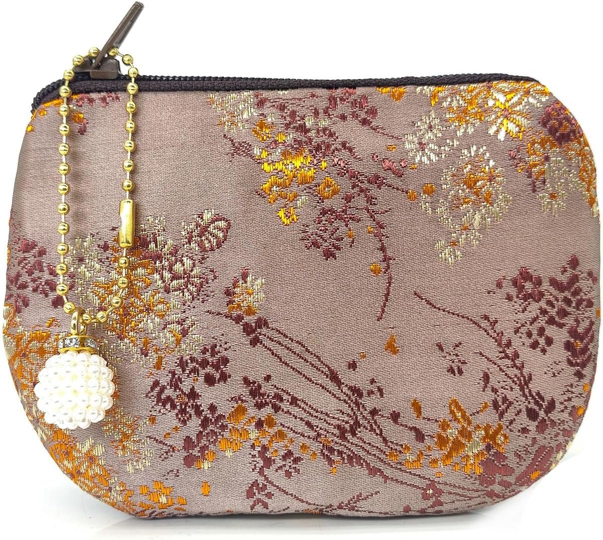 Private Label Handmade Jewelry Pouch Women Coin Purse Brocade Zipper Wallet Custom Logo Silk Makeup Bag Manufacturer