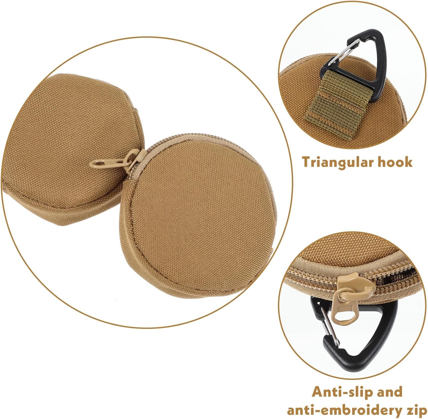 Private Label 2 Pack Small Dog Treat Pouches Portable Training Walking Bags for Puppies with Custom Logo Clasp Reusable Zipper Containers Avoid Spilling Travel Outdoor Manufacturer (Khaki)