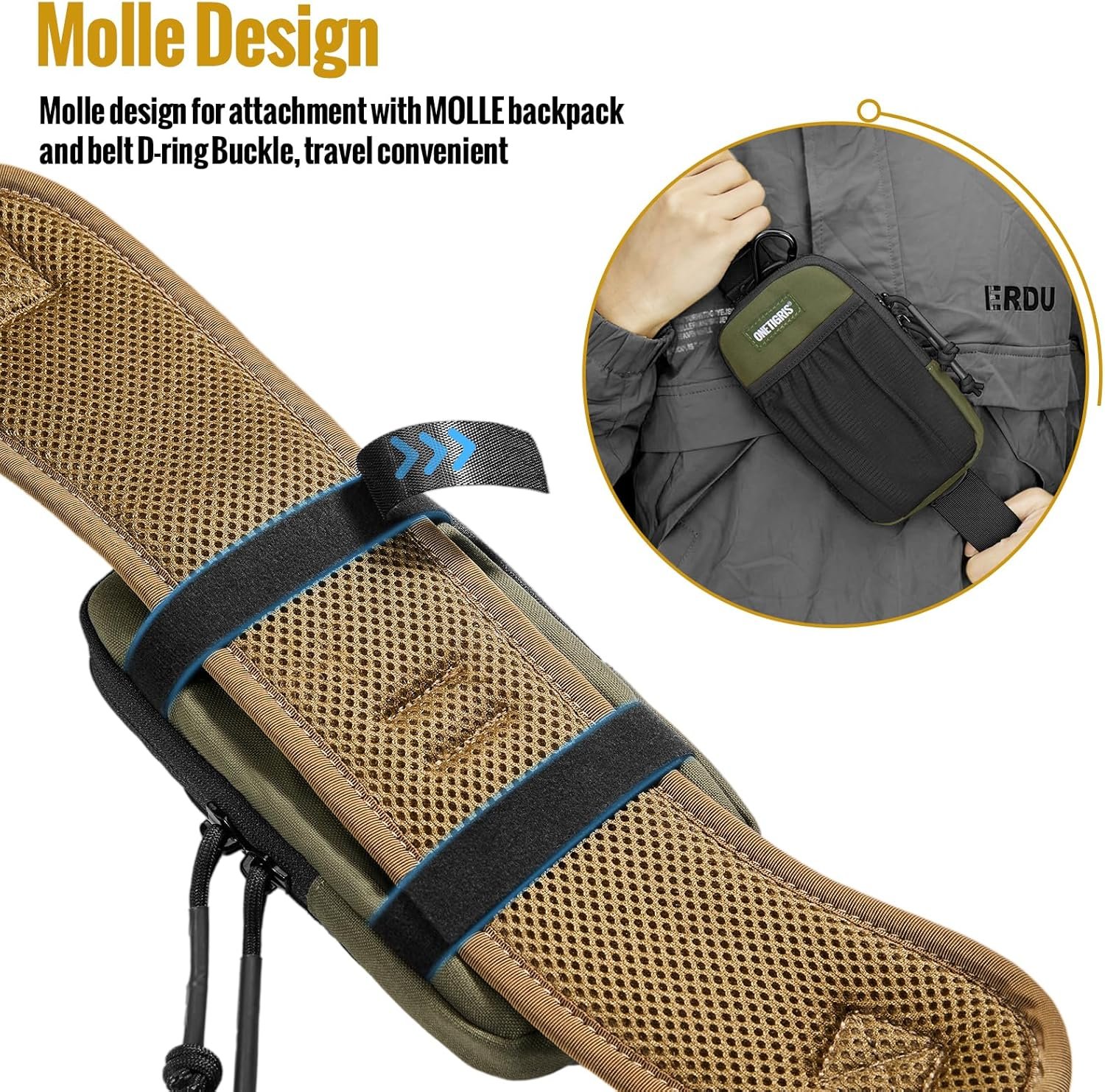 Factory Direct MOLLE Cell Phone Pouch Holster Holder for Men's Belt Private Label Fits iPhone 17 Pro Max/Air/17/16/15/14/13/12/11/X/XR/XS/8 Plus/7/6 Galaxy S25 Ultra/s25/S24/S23/S22/S21 with Custom Logo