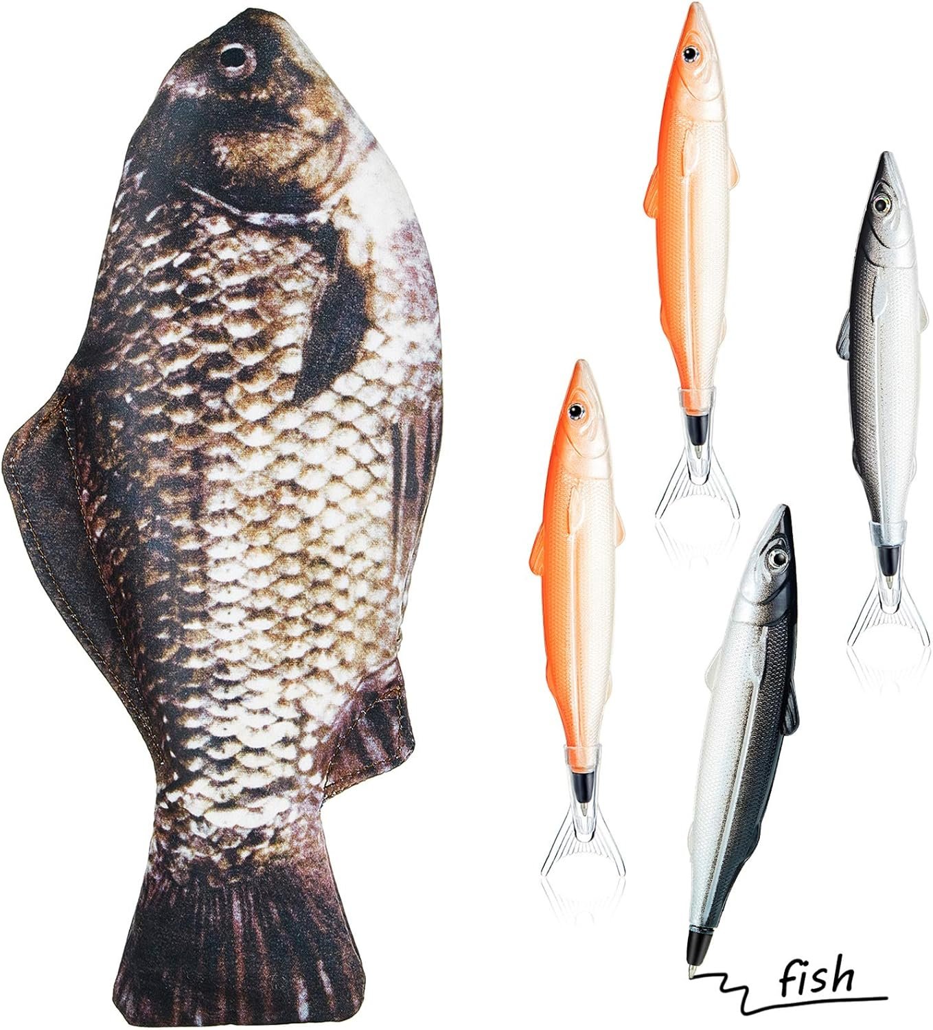 Private Label Custom Logo Fish Shaped Pencil Case Supplier with Padded Foam Lining and Cute Fish Pens