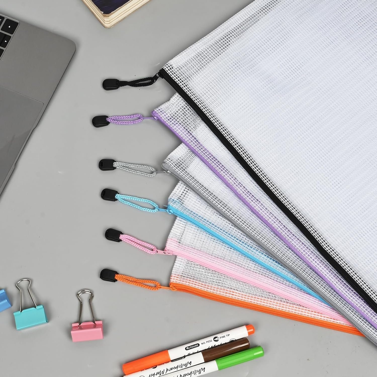 Private Label 12 Pack A3 Waterproof Mesh Zipper Pouches Custom Logo Board Game Puzzle Storage Organizer for Office School Supplies Home Travel Manufacturer