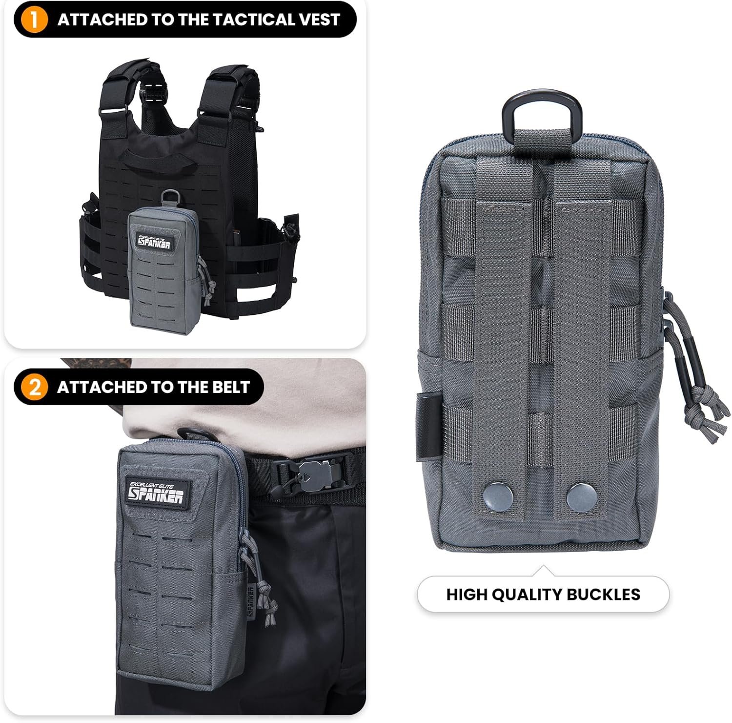 Private Label Tactical MOLLE Pouch EDC Utility Gadget Organizer Phone Holder Waist Bag Tool Pouch with Custom Logo from Manufacturer