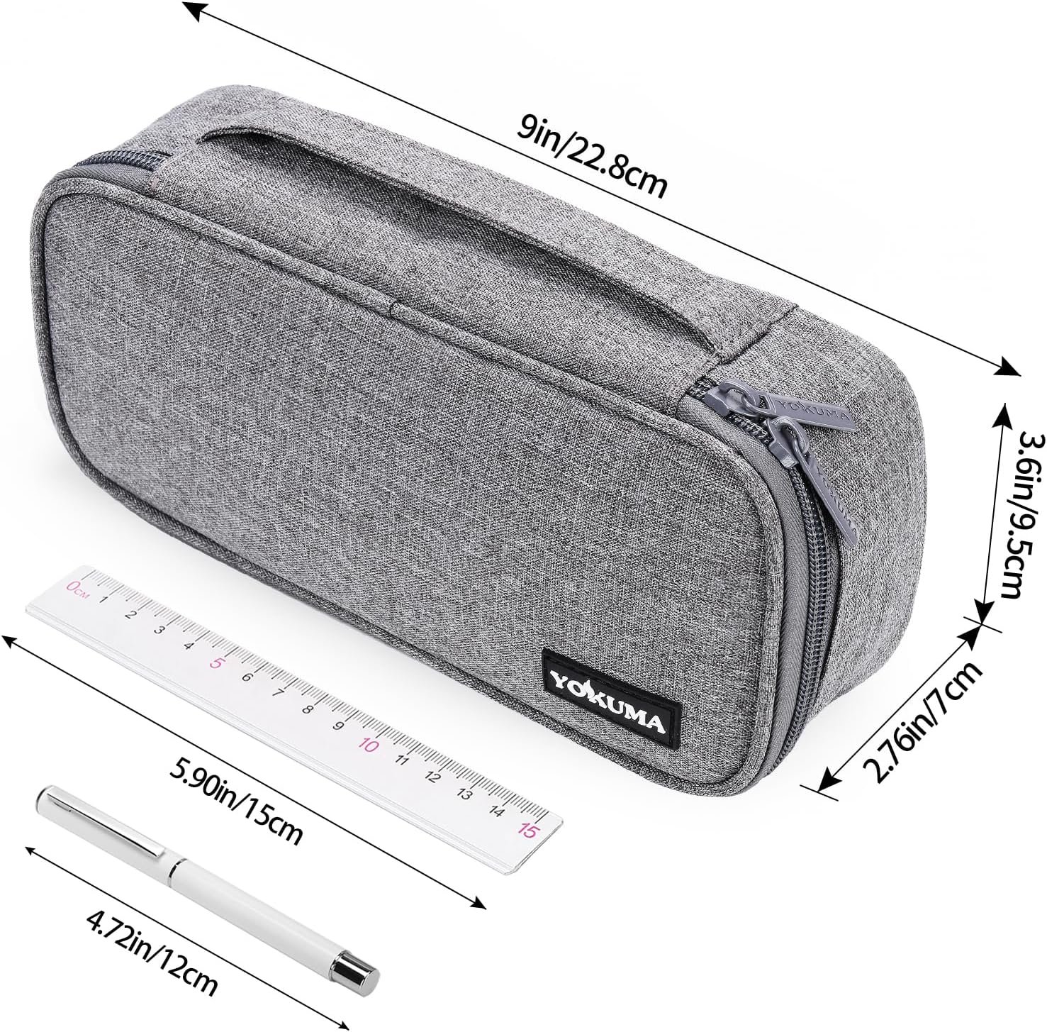 Custom Logo Large Capacity Pencil Case Pouch, Private Label Aesthetic Zipper Pencil Box, Manufacturer Back to School Supplies for College Students Teens Adults Travel Essentials Electronic Cable Organizer