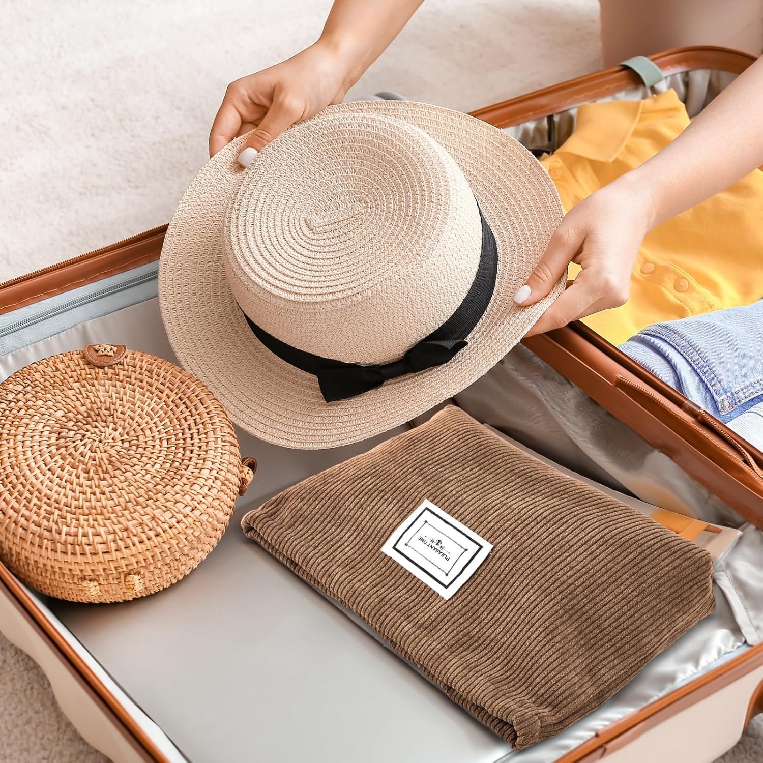 Private Label 4 Pack Large Capacity Velvet Corduroy Makeup Cosmetic Bags Zipper Travel Toiletry Purse for Women Custom Logo Organizer Factory (Fresh Color,Plaid)