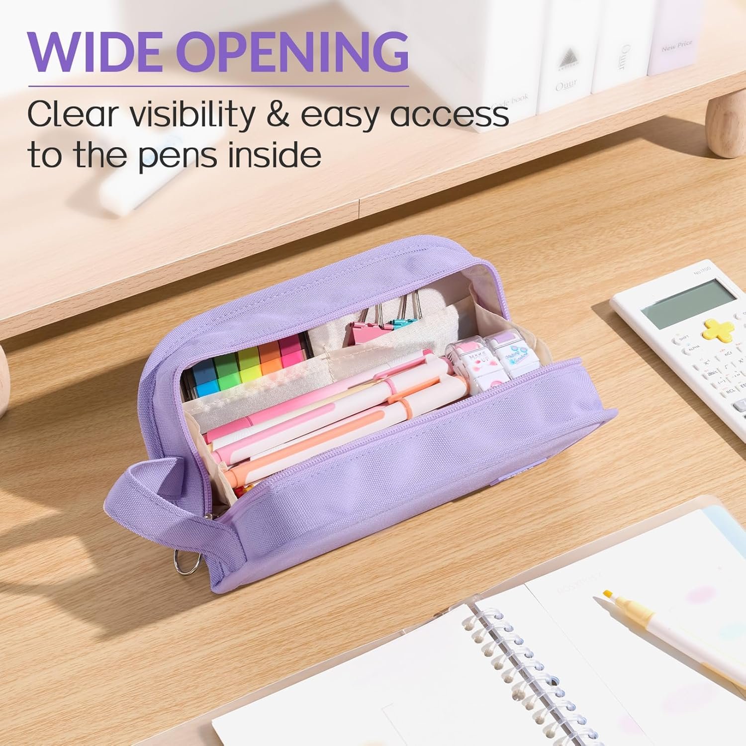Private Label Wide Opening Large Capacity Pencil Case Custom Logo Pouch Organizer Aesthetic Pencil Bag Manufacturer for School Supplies Stationery Markers Makeup