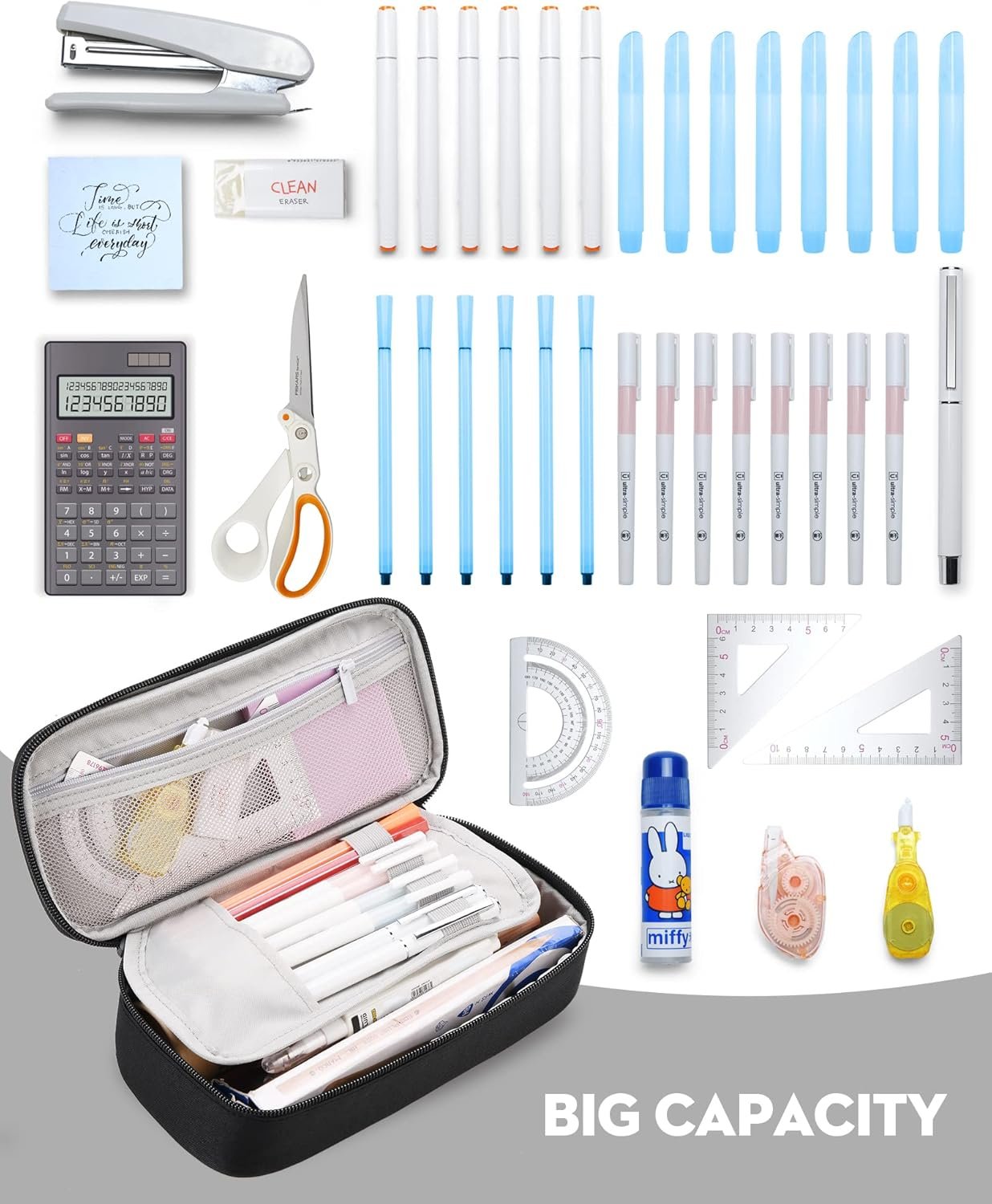 Custom Logo Large Capacity Pencil Case Private Label Aesthetic Zipper Pencil Pouch Back to School Supplies for College Students Teens Adults Travel Essentials Electronic Cable Organizer Manufacturer