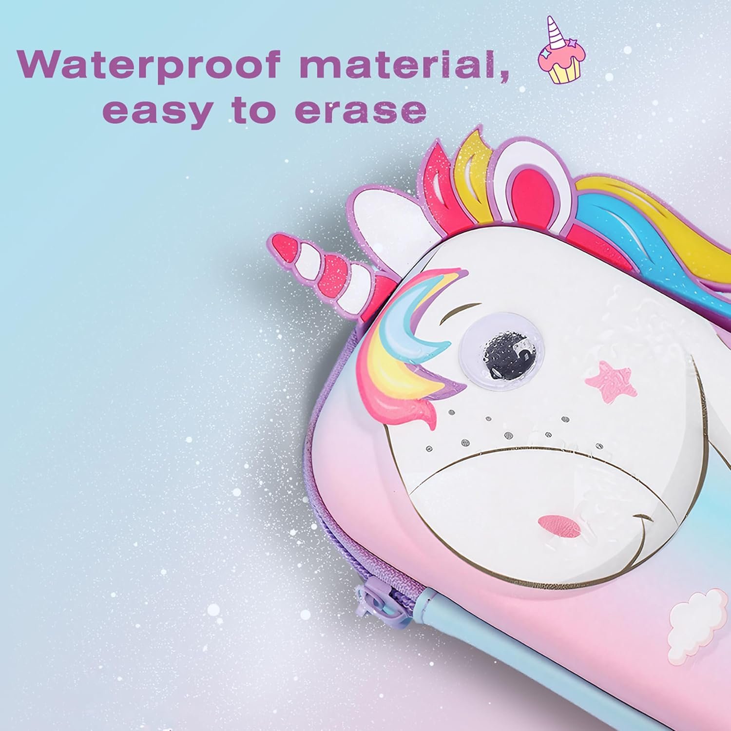 Custom Logo Pencil Case for Girls Boys Kids 3D EVA Large Capacity Private Label Cute Pencil Pouch Pen Holder Pink Unicorn School Supplies Manufacturer