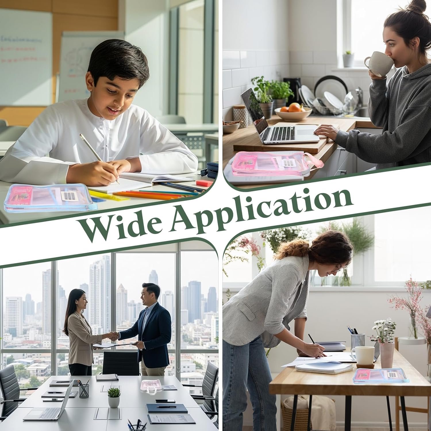 Private Label Mesh Zipper Pouch Manufacturer 12.4x9.3 Transparent Multi-Layer A4 Document Organizer with Handle Support Rod for Office Home Educational Custom Logo Green Private Label Mesh Zipper Pouch Manufacturer 12.4x9.3 Transparent Multi-Layer A4 Document Organizer with Handle Support Rod for Office Home Educational Custom Logo Green