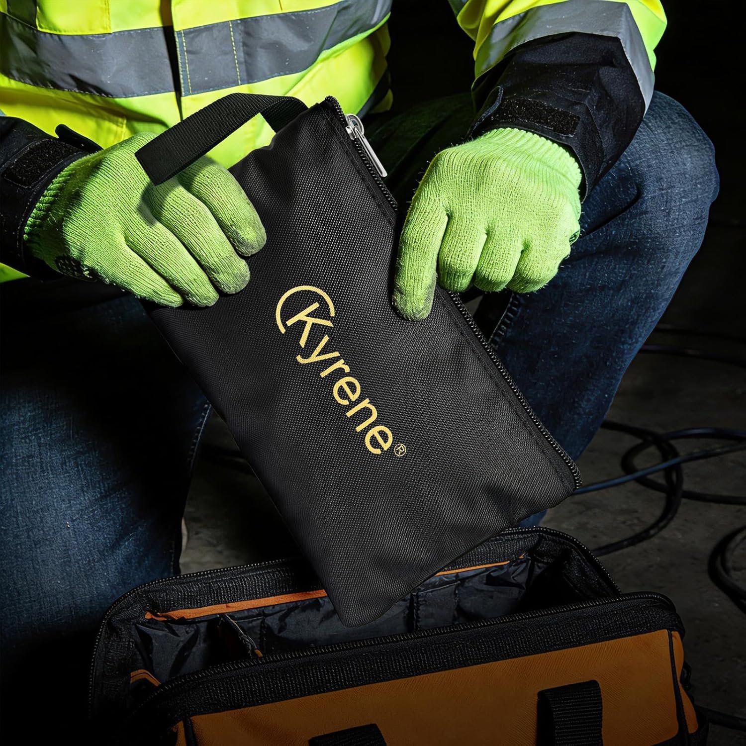 Custom Logo 3 Pack Zipper Tool Pouches Utility Multipurpose Storage Organizer Bags Private Label for Mens Tools DIY Projects Electrician Repairs Travel Gear Office Stationery Manufacturer