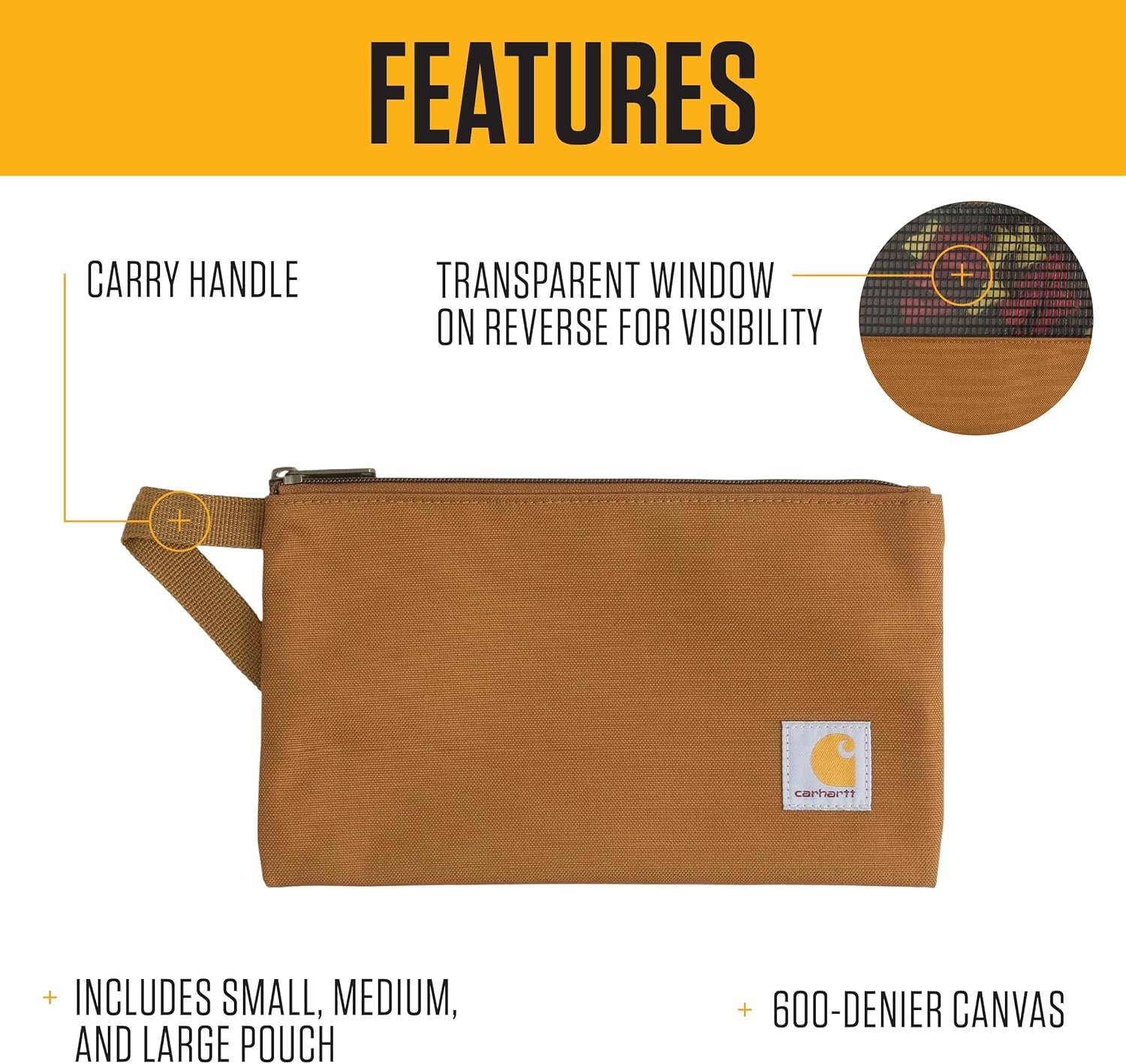 Custom Logo Utility Zipper Pouch Set Private Label Durable Water Repellent Organizers Sold in Sets of Three Brown/Black/Gravel Manufacturer