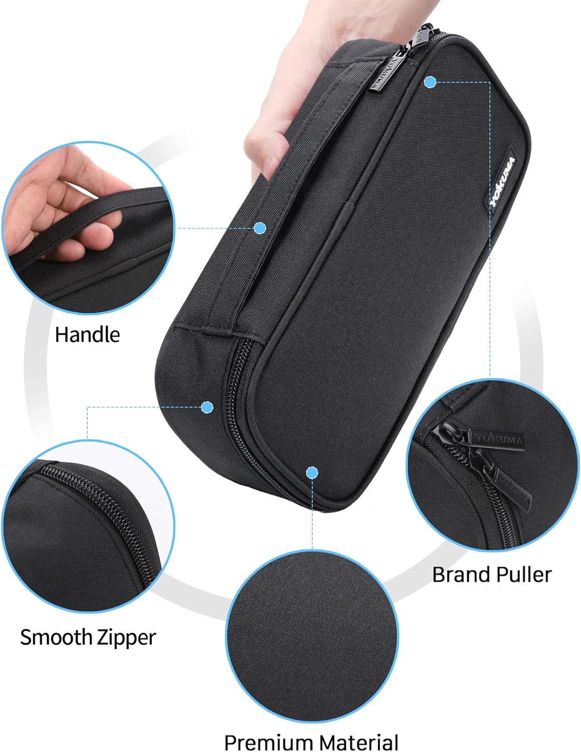 Custom Logo Large Capacity Pencil Case Private Label Aesthetic Zipper Pencil Pouch Back to School Supplies for College Students Teens Adults Travel Essentials Electronic Cable Organizer Manufacturer