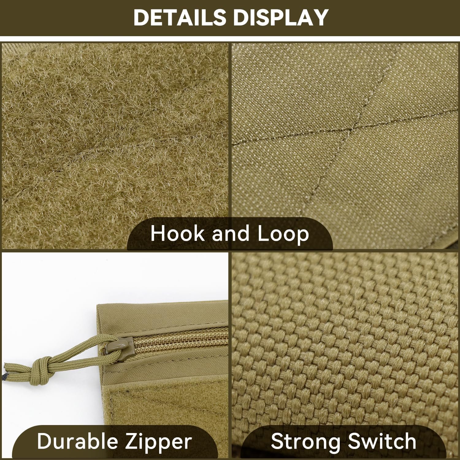 Private Label 3 Pack Tactical Tool Pouch Zipper Bags with Hook and Loop Custom Logo Multipurpose Storage Organizers Manufacturer