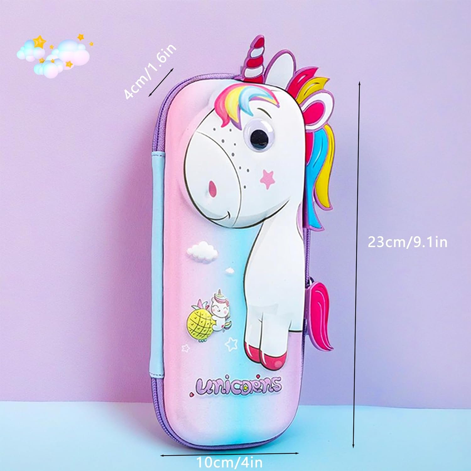 Custom Logo Pencil Case for Girls Boys Kids 3D EVA Large Capacity Private Label Cute Pencil Pouch Pen Holder Pink Unicorn School Supplies Manufacturer