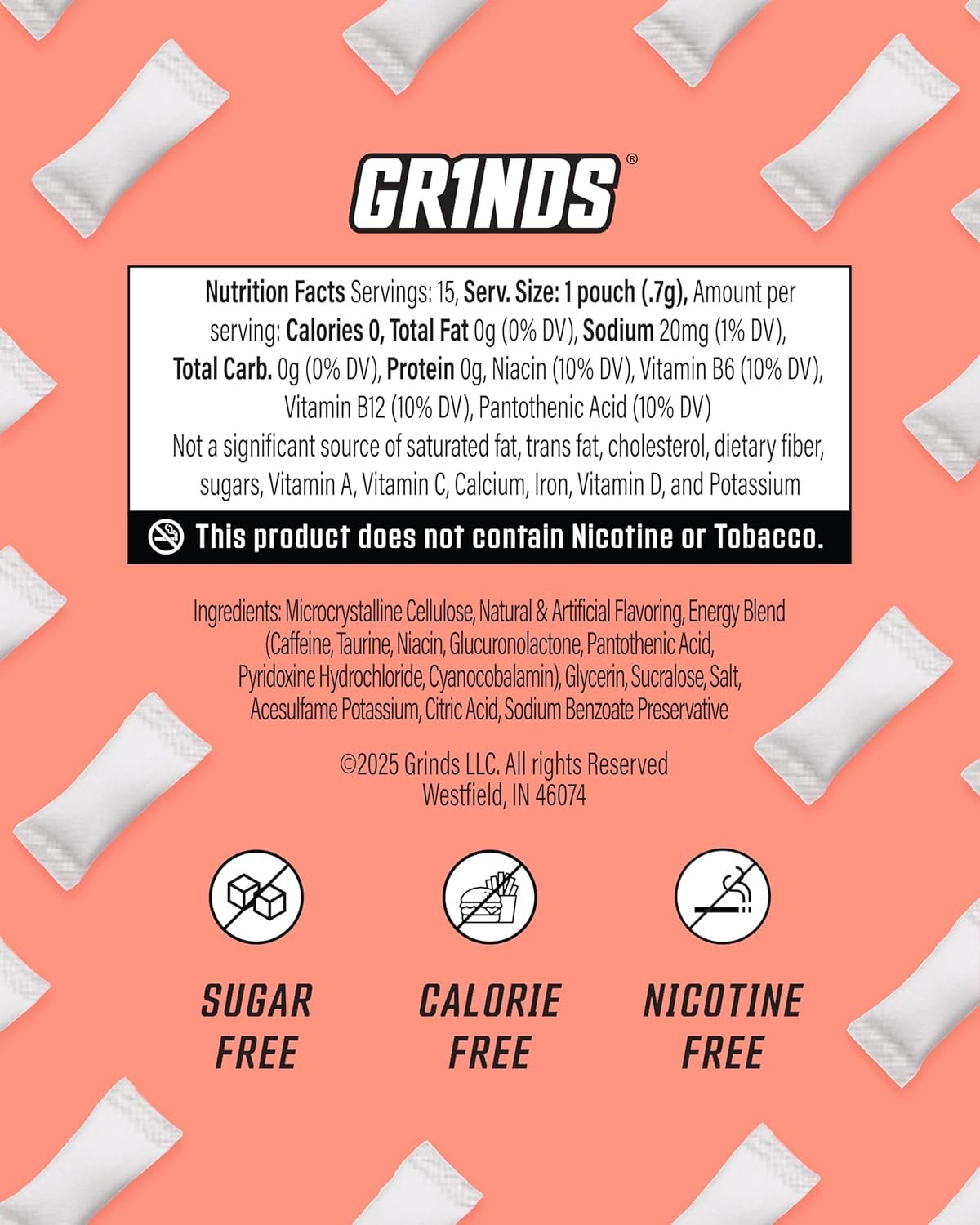 Private Label Natural Caffeine Energy Pouches - B-Vitamins Sugar-Free 0 Calories 80mg Caffeine Per Pouch - Custom Logo Wintergreen Peach Sour Apple - Manufacturer 3 Pack 15 Pouches Per Can