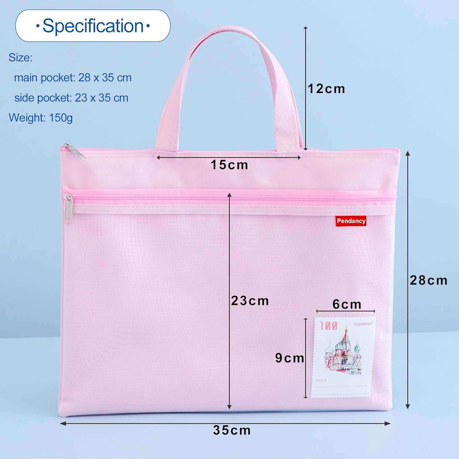 Private Label Mesh Zipper Pouch 11x13.7 in Large Double Pocket Waterproof File Bag with Handle Custom Logo A4 Size Foldable Document Storage Manufacturer for Puzzle Project Cross Stitch Travel Office Pink