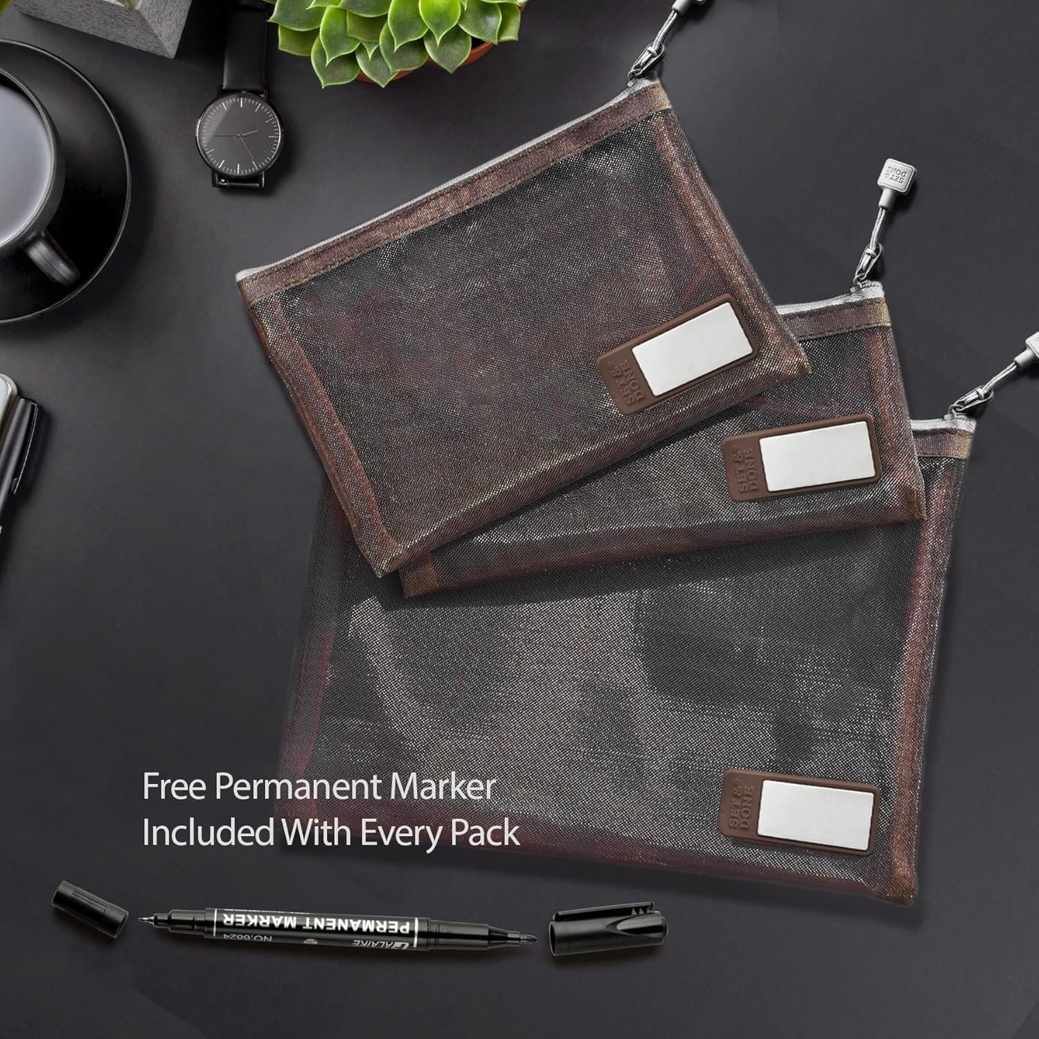 Private Label Flexi Mesh Zipper Pouch – Durable Clear Nylon Storage Bag with Custom Logo Name Tab for Makeup Travel Diaper Bag Office Organizing Supplier