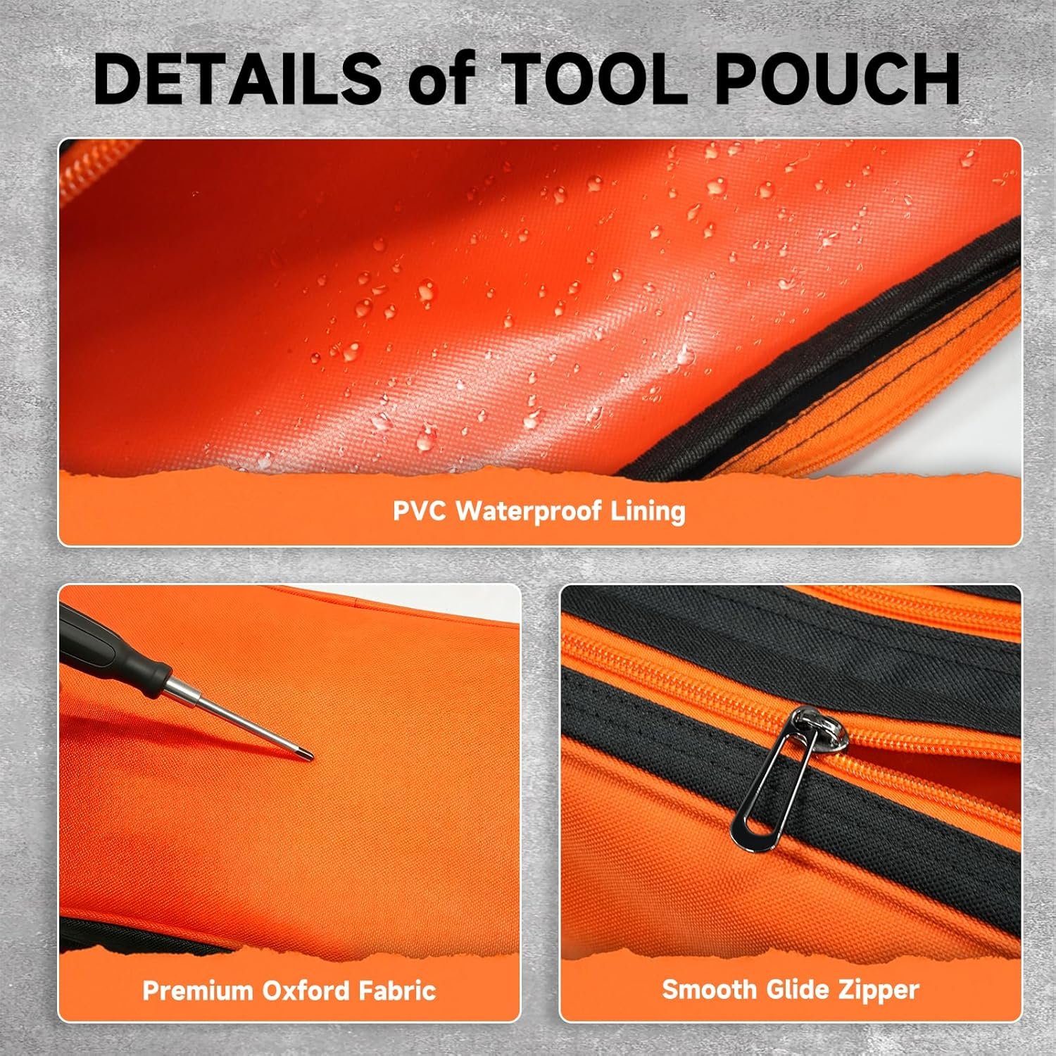 Custom Logo 2 Pack Small Tool Bag Zipper Tool Pouch 3 Compartments Waterproof Utility Organizer Private Label Manufacturer