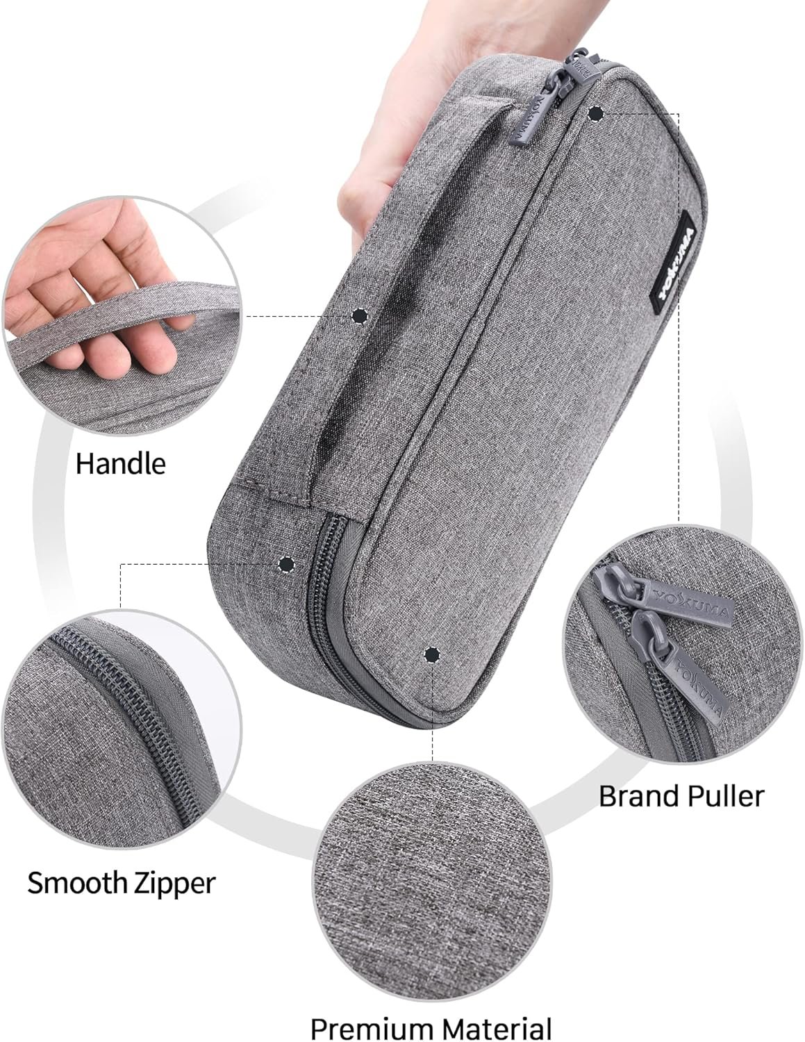 Custom Logo Large Capacity Pencil Case Pouch, Private Label Aesthetic Zipper Pencil Box, Manufacturer Back to School Supplies for College Students Teens Adults Travel Essentials Electronic Cable Organizer