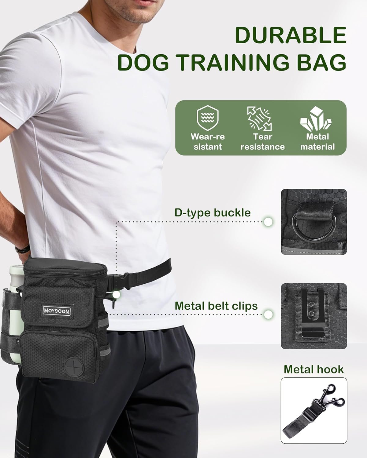 Custom Logo Dog Training Treat Pouch with Waist Belt & Shoulder Strap - Private Label Adjustable 3-Way Wear Waterproof Dog Walking Bag - Multi-Pocket Fanny Pack for Treats Poop Bags & Accessories Manufacturer