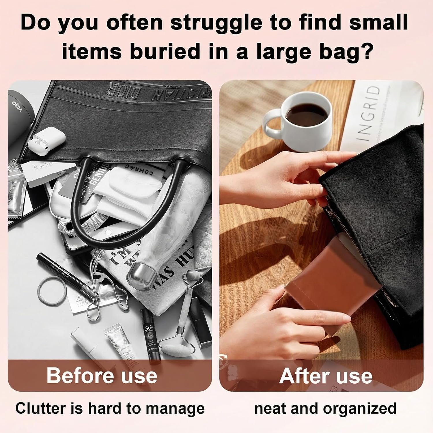 Private Label 4Pcs Small Lambskin Leather Cosmetic Makeup Coin Purse Organizer Pouches for Purse Custom Logo Snap Closure Waterproof Portable Lipstick Bags Manufacturer