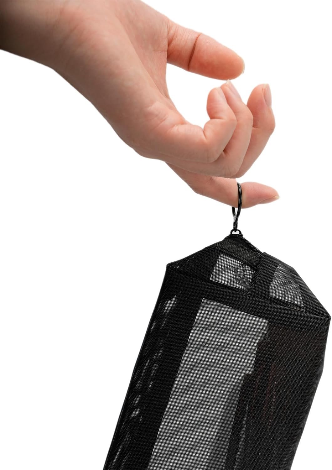 Custom Logo Small Black Square Portable Mesh Zipper Makeup Bag Lightweight Travel Toiletry Private Label Cosmetic Pouch Manufacturer