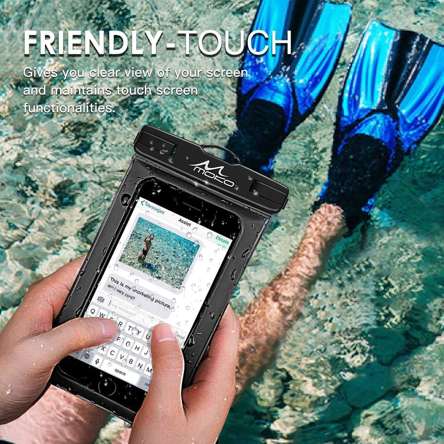 Custom Logo Waterproof Phone Pouch Holder Dry Bag with Lanyard Armband Private Label Compatible with iPhone 14 13 12 11 Pro Max Samsung S21 S20 S10 Factory Black