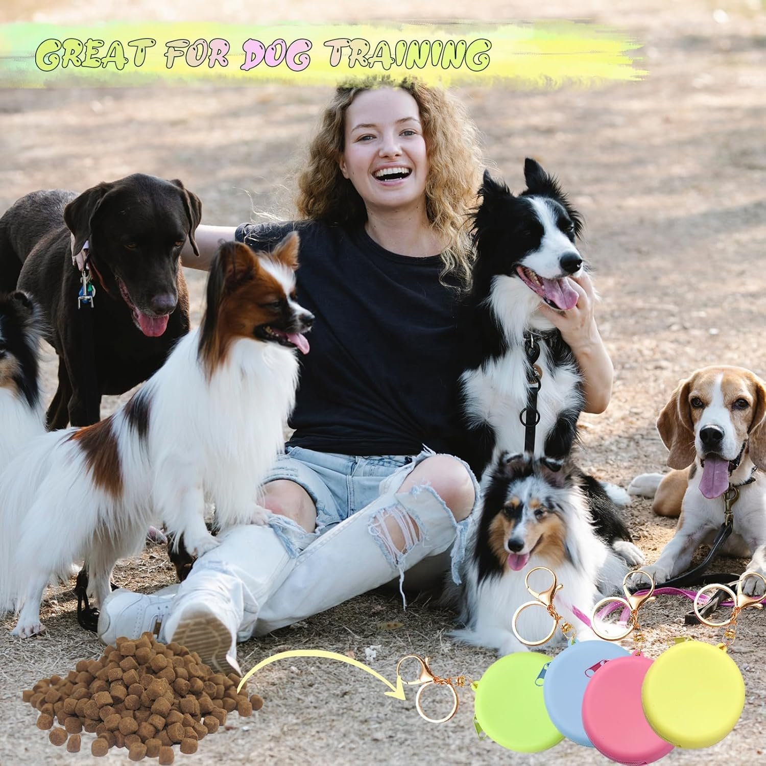 Private Label 4PCS Custom Logo Silicone Dog Treat Pouch Small Pocket-Sized Pet Training Bag Zipper Design Unscented Reusable Portable Travel Walking Manufacturer