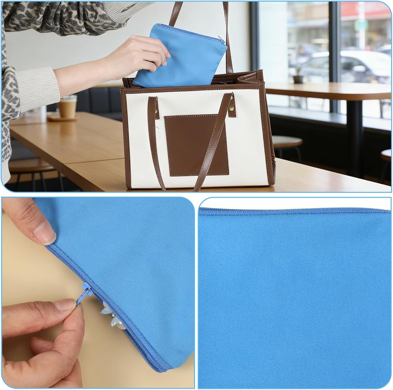 Private Label 8 Pcs Anti-Tarnish Zippered Silver Jewelry Storage Bags Custom Logo 5.9 x 5.9 Inch Pouches for Necklace Bracelet Earrings Manufacturer