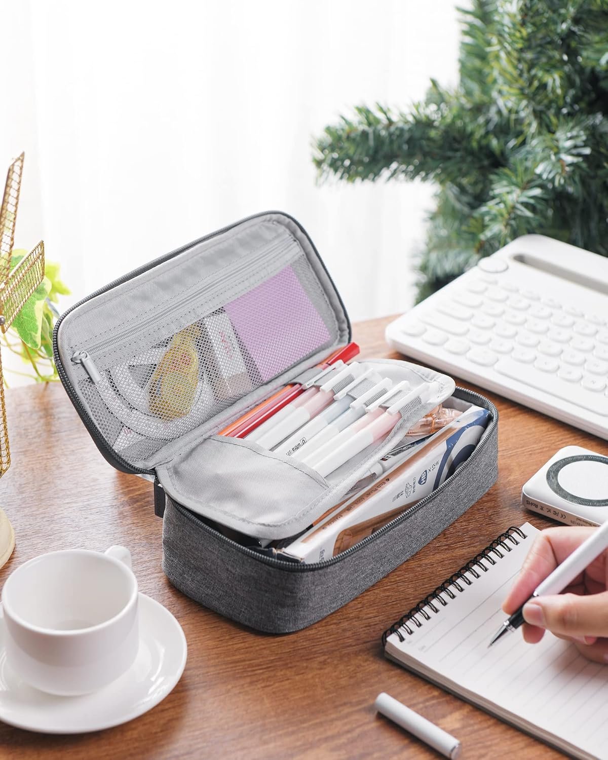 Custom Logo Large Capacity Pencil Case Pouch, Private Label Aesthetic Zipper Pencil Box, Manufacturer Back to School Supplies for College Students Teens Adults Travel Essentials Electronic Cable Organizer