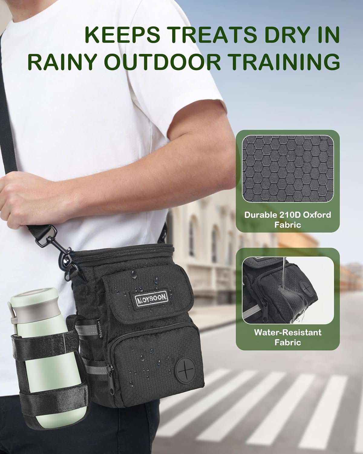 Custom Logo Dog Training Treat Pouch with Waist Belt & Shoulder Strap - Private Label Adjustable 3-Way Wear Waterproof Dog Walking Bag - Multi-Pocket Fanny Pack for Treats Poop Bags & Accessories Manufacturer