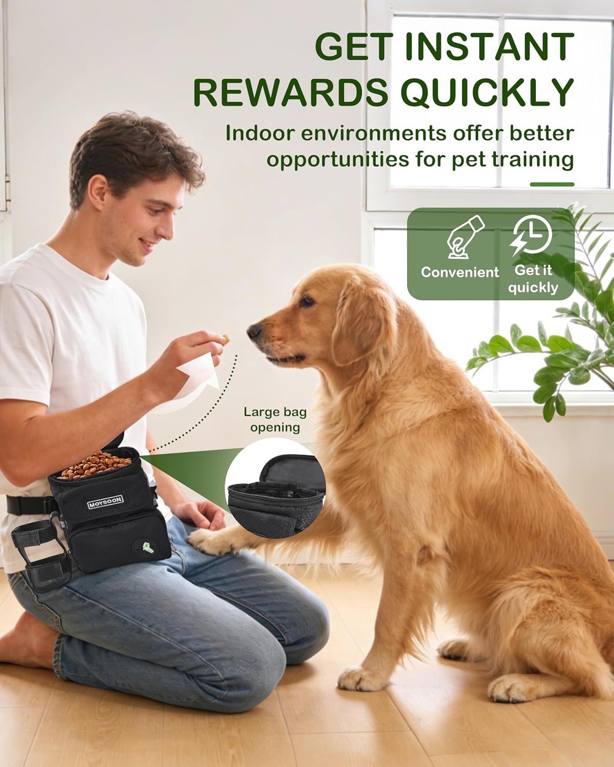 Custom Logo Dog Training Treat Pouch with Waist Belt & Shoulder Strap - Private Label Adjustable 3-Way Wear Waterproof Dog Walking Bag - Multi-Pocket Fanny Pack for Treats Poop Bags & Accessories Manufacturer