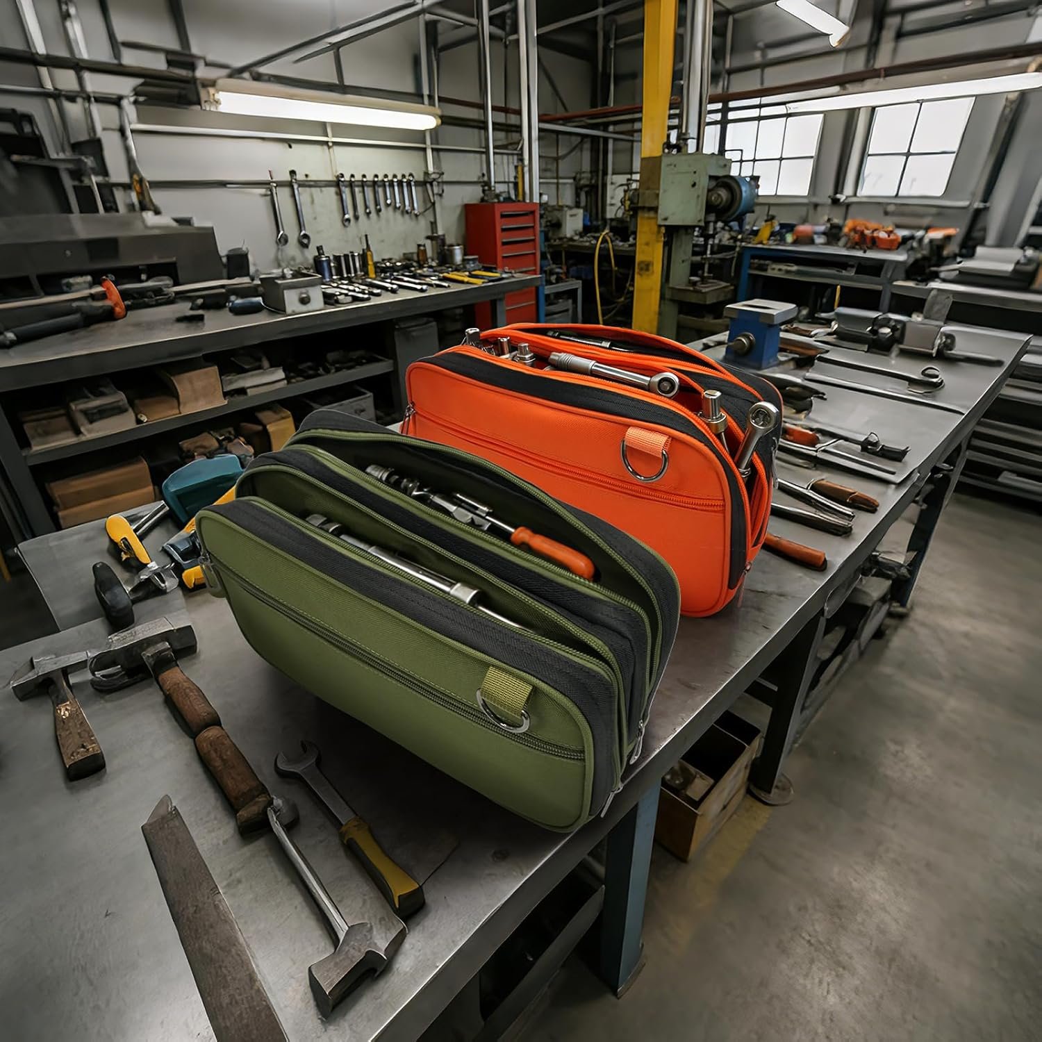 Custom Logo 2 Pack Small Tool Bag Zipper Tool Pouch 3 Compartments Waterproof Utility Organizer Private Label Manufacturer