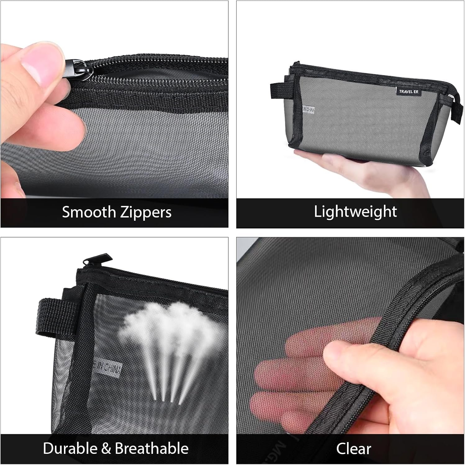 Wholesale Large Wide-Open Toiletry Bag for Travel - Makeup Cosmetic Organizer with Handle - Black Supplier